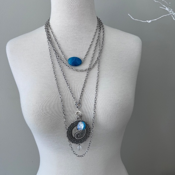 Katia Designs Rare Yin Yang Breathe Necklace and Turquoise layering necklace - Picture 9 of 9